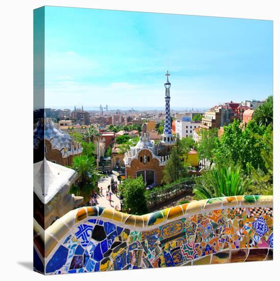 Park-Guell in Barcelona, Spain.-Vladitto-Stretched Canvas