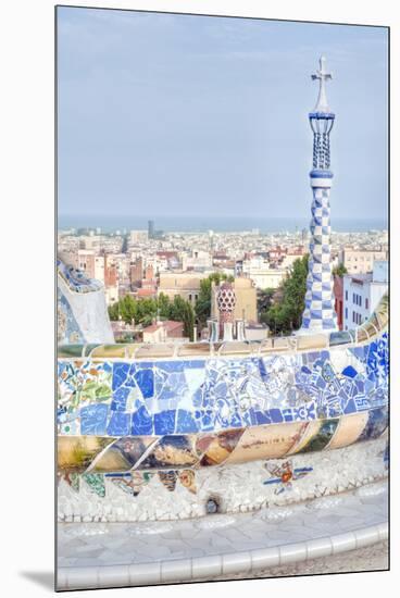 Park Guell Terrace, Barcelona, Spain-Rob Tilley-Mounted Premium Photographic Print