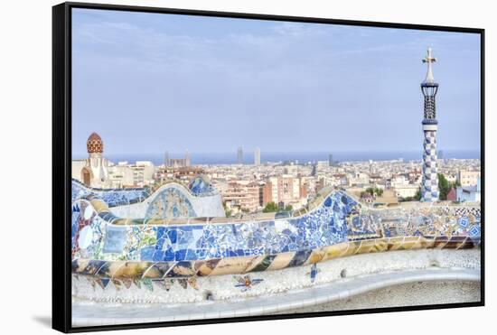 Park Guell Terrace, Barcelona, Spain-Rob Tilley-Framed Stretched Canvas