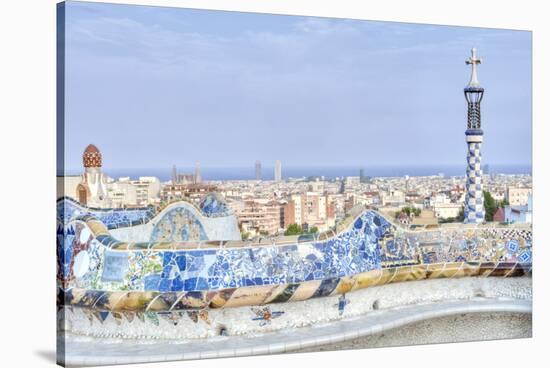 Park Guell Terrace, Barcelona, Spain-Rob Tilley-Stretched Canvas