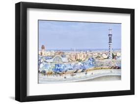 Park Guell Terrace, Barcelona, Spain-Rob Tilley-Framed Photographic Print