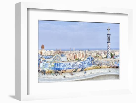 Park Guell Terrace, Barcelona, Spain-Rob Tilley-Framed Photographic Print