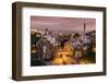 Park Guell with City Skyline Behind at Dusk, Barcelona, Catalonia, Spain-Stefano Politi Markovina-Framed Photographic Print