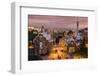 Park Guell with City Skyline Behind at Dusk, Barcelona, Catalonia, Spain-Stefano Politi Markovina-Framed Photographic Print