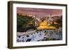 Park Guell with City Skyline Behind at Dusk, Barcelona, Catalonia, Spain-Stefano Politi Markovina-Framed Photographic Print