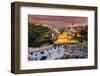 Park Guell with City Skyline Behind at Dusk, Barcelona, Catalonia, Spain-Stefano Politi Markovina-Framed Photographic Print