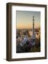 Park Guell with city skyline behind at sunrise, Barcelona, Catalonia, Spain-ClickAlps-Framed Photographic Print