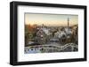 Park Guell with city skyline behind at sunrise, Barcelona, Catalonia, Spain-ClickAlps-Framed Photographic Print