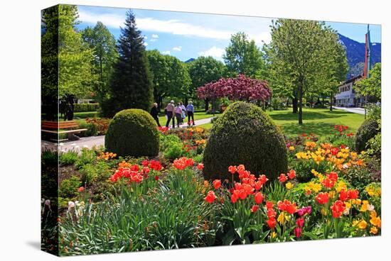 Park in Rottach-Egern on Lake Tegernsee, Upper Bavaria, Bavaria, Germany-null-Stretched Canvas