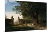 Park landscape with figure, 1856-Axel Hjalmar Ender-Mounted Giclee Print