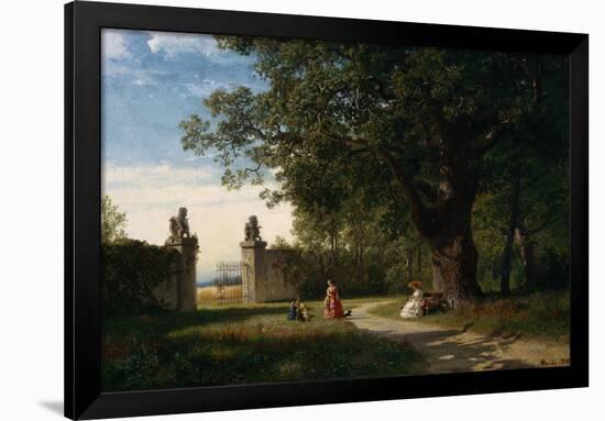 Park landscape with figure, 1856-Axel Hjalmar Ender-Framed Giclee Print