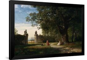 Park landscape with figure, 1856-Axel Hjalmar Ender-Framed Giclee Print