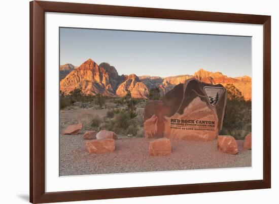 Park Sign Red Rock Canyon Outside Las Vegas, Nevada, USA-Michael DeFreitas-Framed Photographic Print