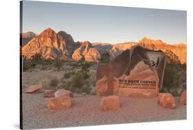 Park Sign Red Rock Canyon Outside Las Vegas, Nevada, USA-Michael DeFreitas-Stretched Canvas