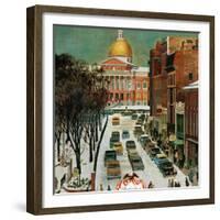 "Park Street, Boston," January 7, 1961-John Falter-Framed Giclee Print