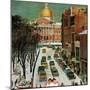 "Park Street, Boston," January 7, 1961-John Falter-Mounted Giclee Print