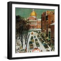 "Park Street, Boston," January 7, 1961-John Falter-Framed Giclee Print