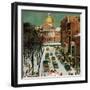 "Park Street, Boston," January 7, 1961-John Falter-Framed Giclee Print