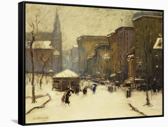 Park Street Church in Snow-Arthur Clifton Goodwin-Framed Stretched Canvas