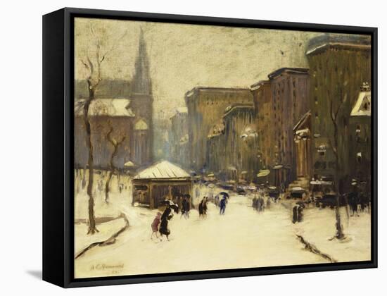 Park Street Church in Snow-Arthur Clifton Goodwin-Framed Stretched Canvas