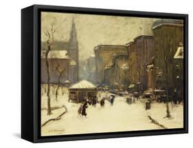 Park Street Church in Snow-Arthur Clifton Goodwin-Framed Stretched Canvas