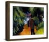 Park with a pond-Auguste Macke-Framed Giclee Print