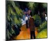 Park with a pond-Auguste Macke-Mounted Giclee Print