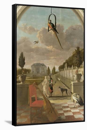 Park with Country House-Jan Weenix-Framed Stretched Canvas