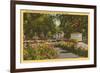 Park with Flowers, Portland, Oregon-null-Framed Art Print