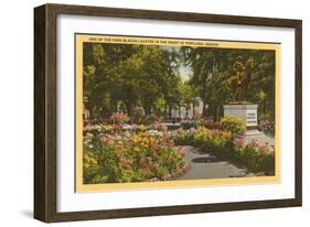 Park with Flowers, Portland, Oregon-null-Framed Art Print