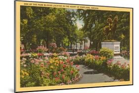 Park with Flowers, Portland, Oregon-null-Mounted Art Print