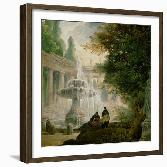 Park with Fountain, 1762-1765-Hubert Robert-Framed Giclee Print