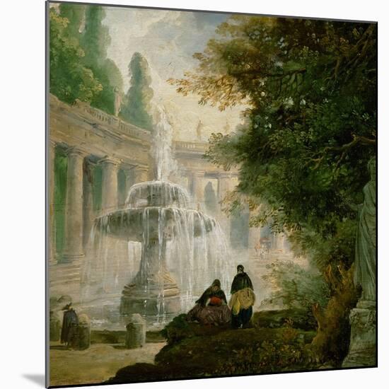 Park with Fountain, 1762-1765-Hubert Robert-Mounted Giclee Print