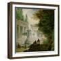 Park with Fountain, 1762-1765-Hubert Robert-Framed Giclee Print