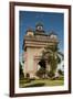 Park with Plants and Trees around Victory Gate (Patuxai)-Richard Nebesky-Framed Photographic Print