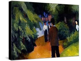 Park with Pond, 1913-Auguste Macke-Stretched Canvas