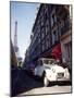Parked Citroen on Rue De Monttessuy, with the Eiffel Tower Behind, Paris, France-Geoff Renner-Mounted Photographic Print