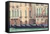 Parked Gondolas Along the Grand Canal of Venice, Veneto, Venice District, Italy-ClickAlps-Framed Stretched Canvas