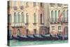 Parked Gondolas Along the Grand Canal of Venice, Veneto, Venice District, Italy-ClickAlps-Stretched Canvas