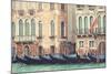 Parked Gondolas Along the Grand Canal of Venice, Veneto, Venice District, Italy-ClickAlps-Mounted Photographic Print