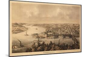 Parkersburg, West Virginia - Panoramic Map-Lantern Press-Mounted Art Print