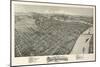 Parkersburg, West Virginia - Panoramic Map-Lantern Press-Mounted Premium Giclee Print