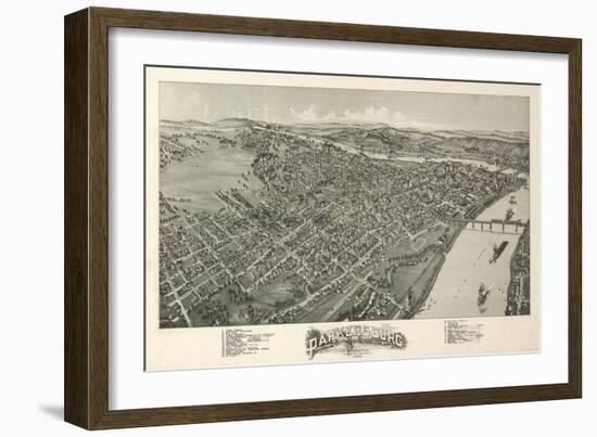 Parkersburg, West Virginia - Panoramic Map-Lantern Press-Framed Art Print