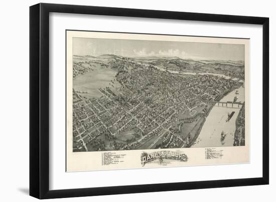 Parkersburg, West Virginia - Panoramic Map-Lantern Press-Framed Art Print