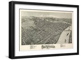 Parkersburg, West Virginia - Panoramic Map-Lantern Press-Framed Art Print