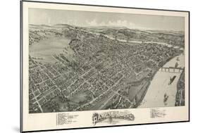 Parkersburg, West Virginia - Panoramic Map-Lantern Press-Mounted Art Print