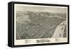 Parkersburg, West Virginia - Panoramic Map-Lantern Press-Framed Stretched Canvas