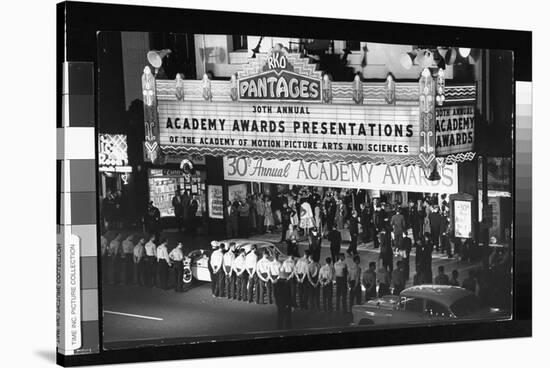 Parking Attendants Ready to Park the Cars of Celebrities Arriving at the 30th Annual Academy Awards-Ralph Crane-Stretched Canvas