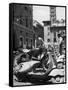 Parking Lot for Vespa Scotters-Dmitri Kessel-Framed Stretched Canvas