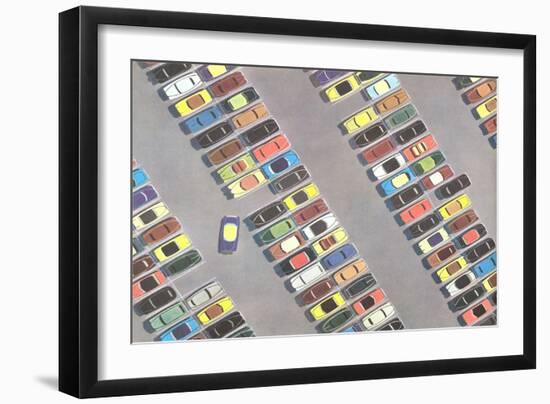 Parking Lot from Above-null-Framed Art Print